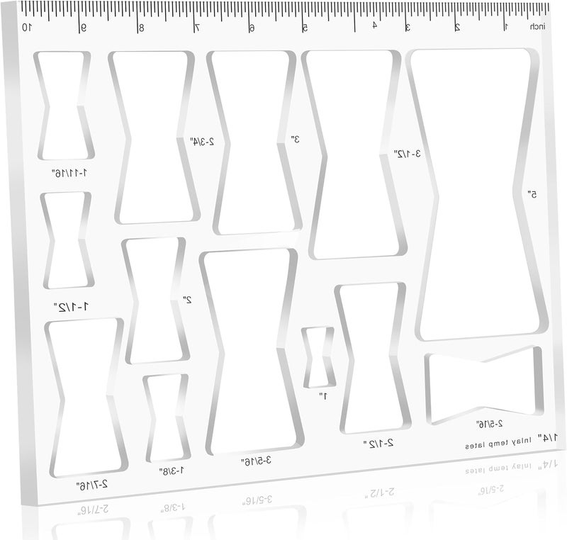 soimuk Router Templates for Woodworking,Router Jig Butterfly Inlay Templates Decorative,13-in-1 Bowtie Router Templates(10 * 7.8 inches) - Image 1